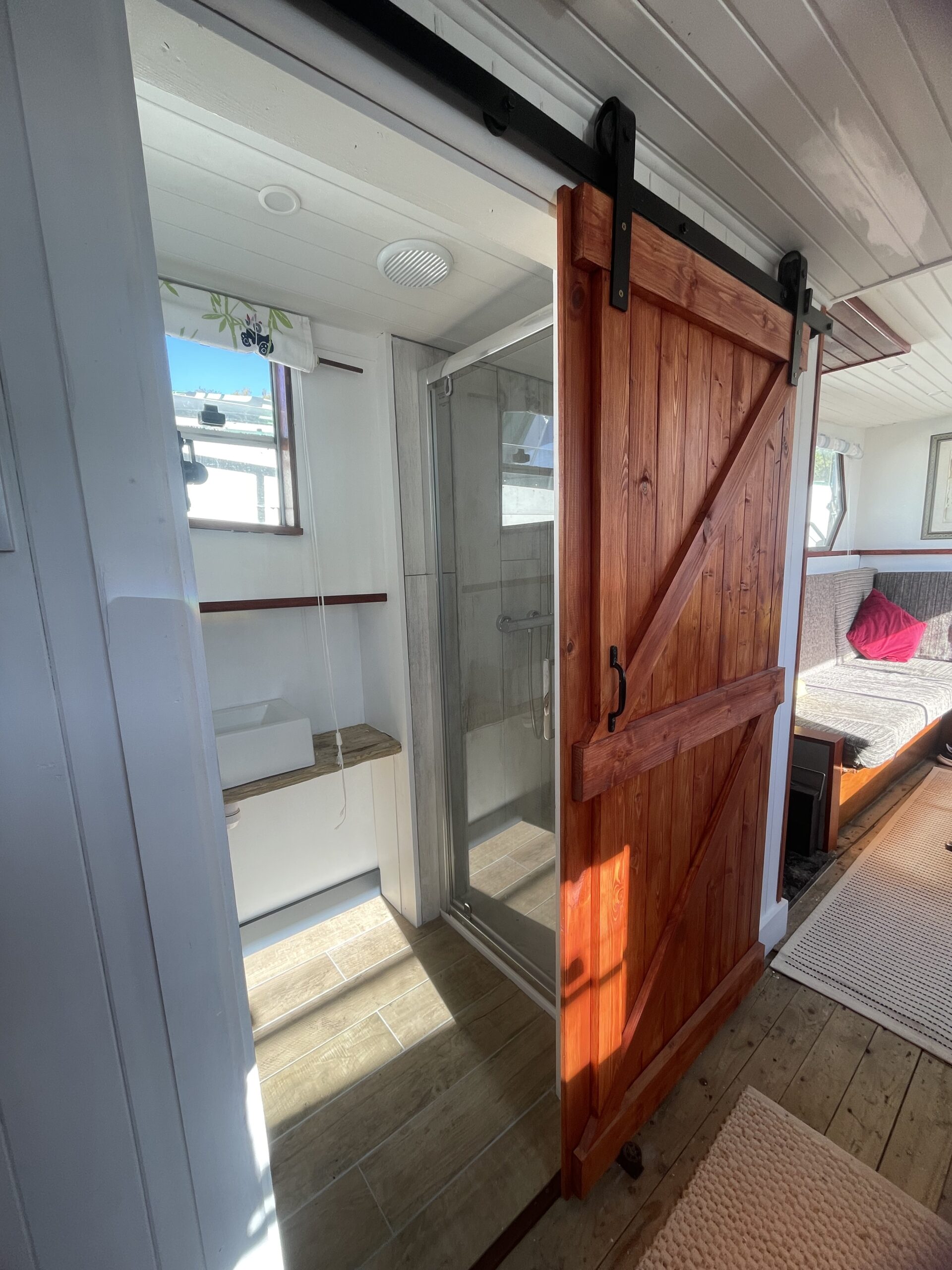 Shower, composting toilet and basin 